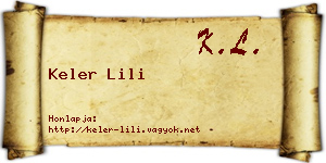 Keler Lili névjegykártya
